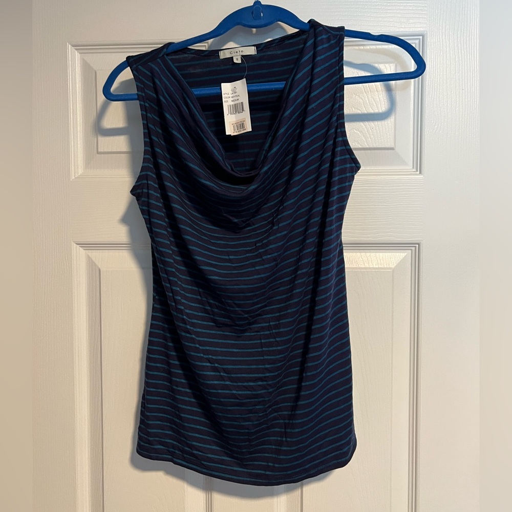 Ceilo Blue striped tank. Size M.
